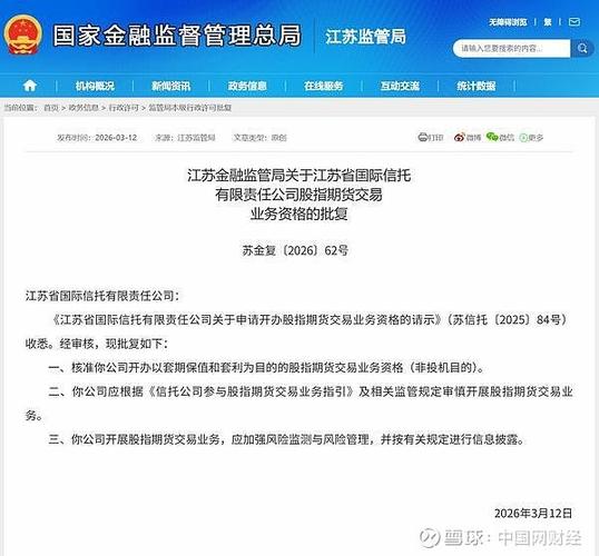 股指配资必看：江苏信托获批用股指期货对冲风险