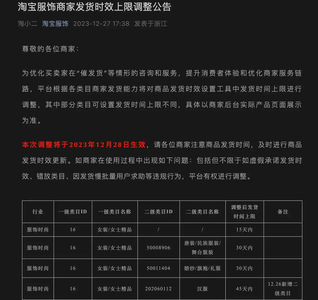 淘宝发货时效调整_淘宝服饰发货新规_淘宝延长收货时间怎么操作