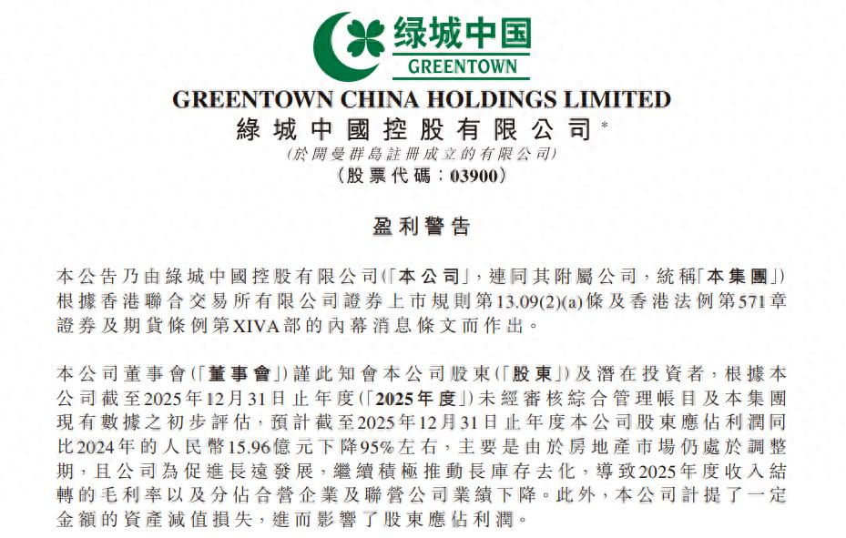 绿城利润暴跌95% 中交股东如何应对？